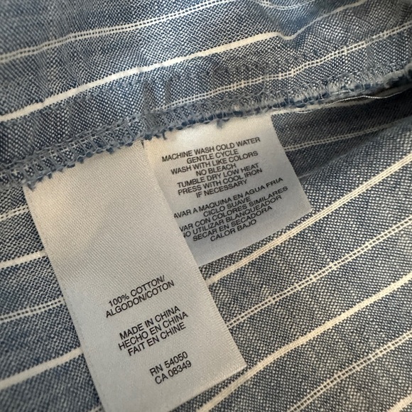 Jones New York Women's Striped Button Down Shirt - Blue and White - Picture 3 of 4